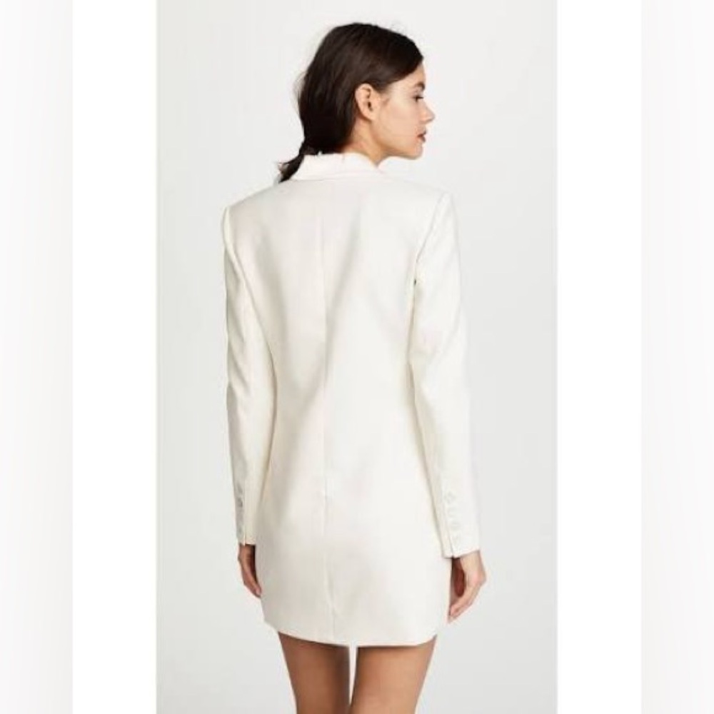 NWT RACHEL ZOE Wool Tuxedo Jacket Mini Dress In Ivory Size 6 RARE - Picture 3 of 12
